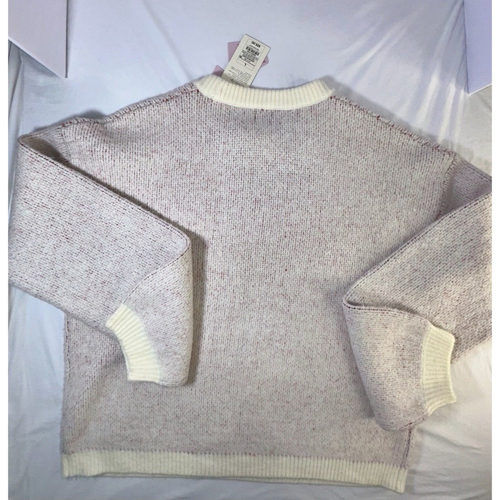 A‎ NEW DAY Target Holiday Crewneck Sweater Cream Red Cherries Ciao Size XL NWT - Picture 2 of 3